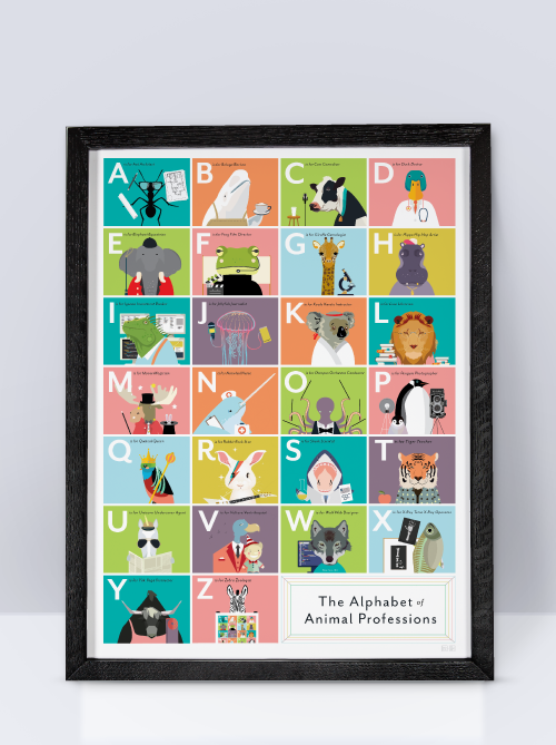 Pop Chart Lab Poster Animal Professions